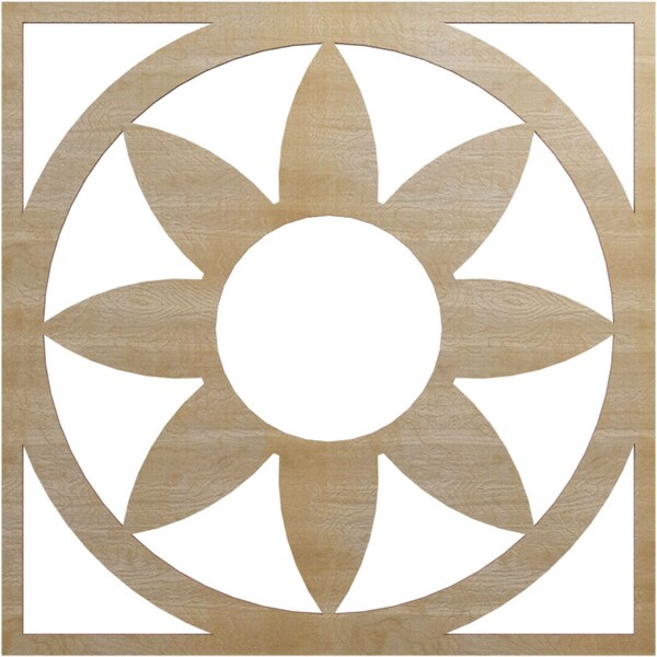 Ekena Millwork Blume Wood Fretwork Pierced Ceiling Medallion, Hickory, 24"OD x 8 3/8"ID x 3/8"T CMWP24X24X0375BLHI - main